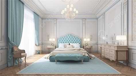Neoclassical Bedroom Interior Rendered In 3d Background Bedroom Design