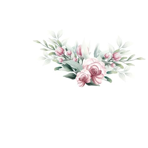 Bouquet Of Pink Watercolor Flowers 13855185 Png
