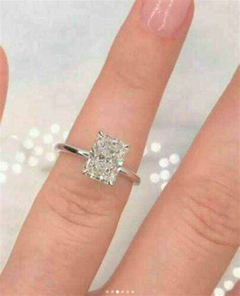 2 Ct Radiant Cut Simulated Diamond Solitaire Wedding Etsy