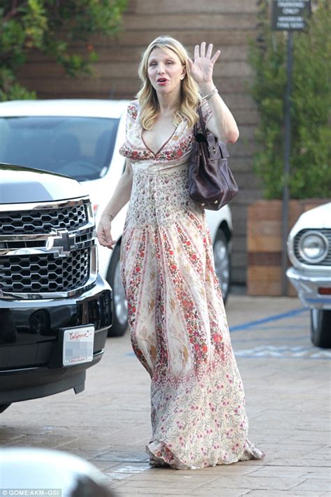 Courtney Love Rocks Long Petal Print Dress As She Grabs Dinner With