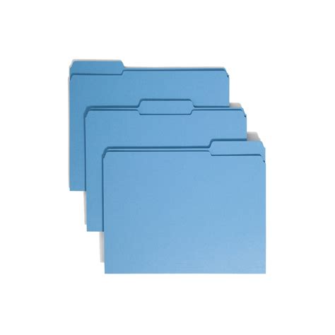 Smead File Folder Reinforced 13 Cut Tab Letter Size Blue 100box