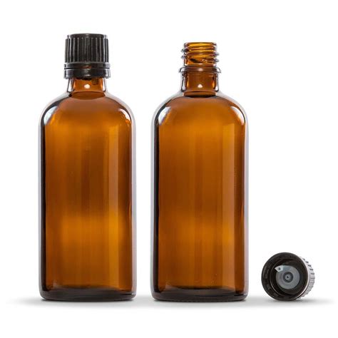 100ml Amber Glass Essential Oil Bottle Pack Of 4 Goodmart