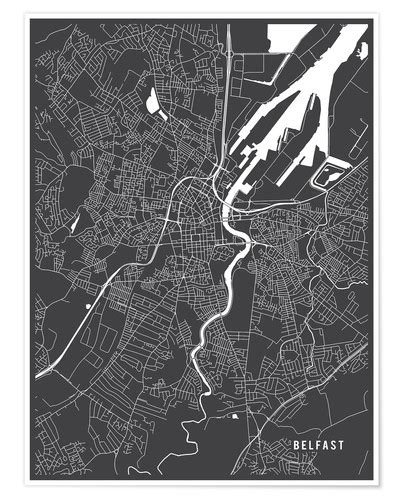 Wählen sie aus illustrationen zum thema belfast von istock. Main Street Maps Belfast England Karte Poster online ...