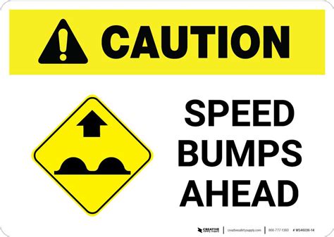 Caution Speed Bumps Ahead With Icon Landscape Creative Safety Supply