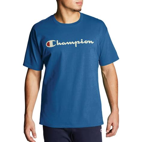 Champion Champion Mens Script Logo Classic Jersey Graphic Tee Shirt