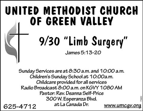 Wednesday September 26 2018 Ad United Methodist Church Of Green