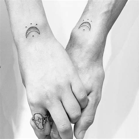 Matching Crescent Moon Tattoos By Carin Silver Simple Tattoos For Guys