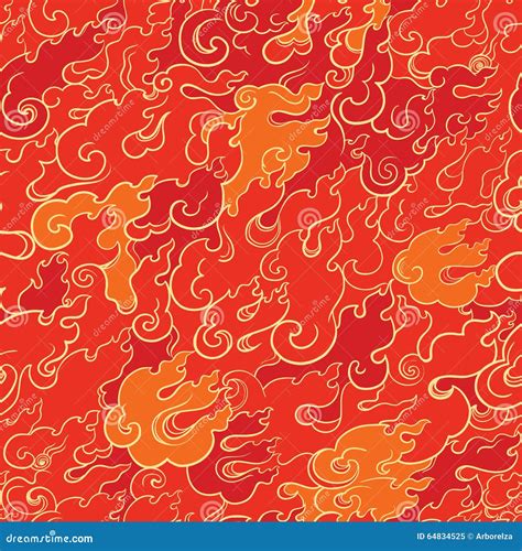 Abstract Fire Seamless Pattern Stock Vector Illustration Of Inferno