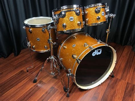 Dw Drums Sets Collectors Pure Maple 333 Burnt Orange Glass Drum