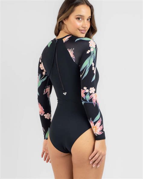 roxy roxy long sleeve surfsuit in anthracite paradise found fast shipping and easy returns