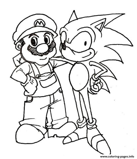 Free printable coloring pages for kids and adults. Mario And His Friend Sonic Coloring Pages Printable