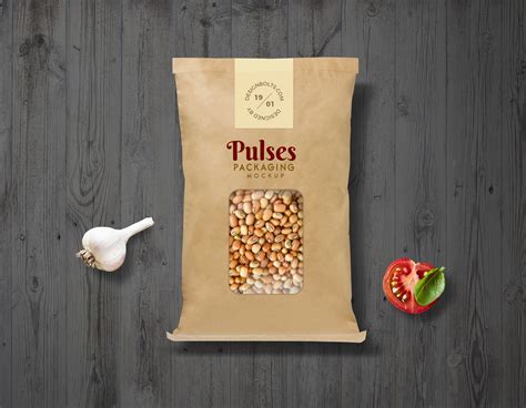 Free Pulses Kraft Paper Pouch Packaging Mockup Psd Good Mockups
