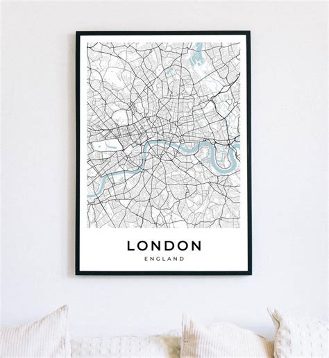 London Map London Print Map Of London Art London Poster Etsy Uk