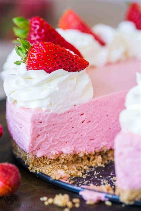 No Bake Strawberry Cheesecake That Is Whipped Creamy And Loaded With Fresh Strawberry Fl