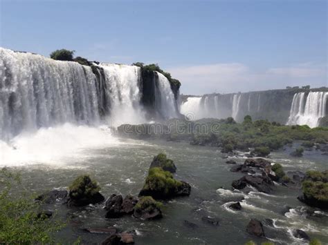 Iguazu Falls Waterfalls Between Argentina And Brazil Stock Image