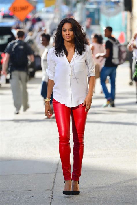 Get Her Look Ciara In Red Leather Pants Faces Of Black Fashion Get Her Look Ciara In Red