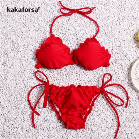 Kakaforsa Cute Bikini Set 2019 Womens Swimsuit For Girls Summer Bathing Suit Sexy Swimwear Push
