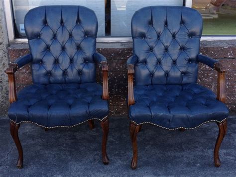 Navy Leather Navy Leather Wingback Chair Chair