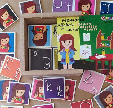 Brinquedo Educativo Memoria Alfabeto Em Libras Em Mdf Carlu