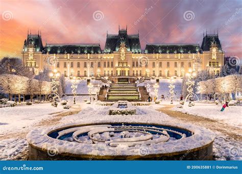 Winter Landscape In Iasi At Christmas Time Stock Image Image Of