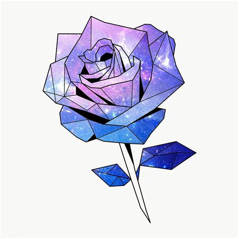 Purple Galaxy Patterned Rose Design Element Free Image By Rawpixel