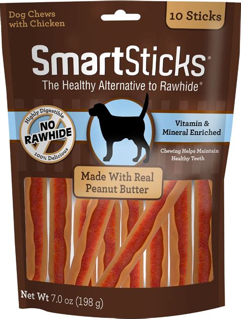 Smartbones Smartsticks Peanut Butter Chews Dog Treats 10 Count