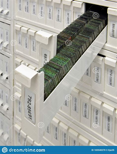 Microscope Glass Slides Archived In A Slide Cabinet Stock Photo Image