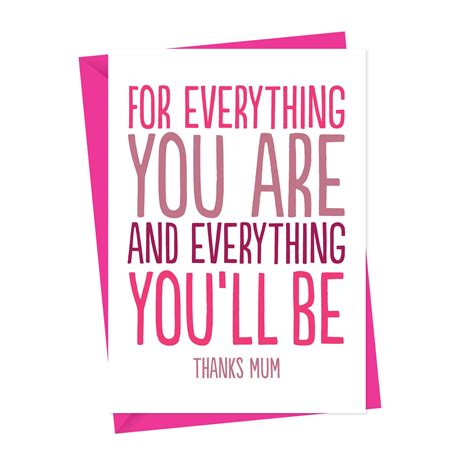 Everything You Are Mum Mother Day Card Mothers Day Card