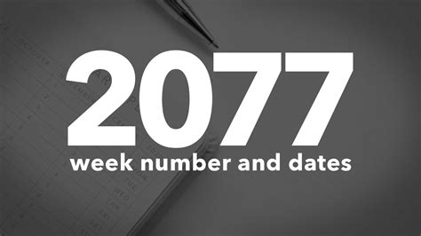 2077 Calendar Week Numbers And Dates List Of National Days