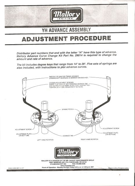 Wiring wire length all of the wires of the hyfire 6a ignition control may be welding shortened as long as quality connectors are documents similar to mallory instructions hyfire 206a 6al wiring diagram 6852m 6853m 0001. Mallory Unilite distributor installation instructions
