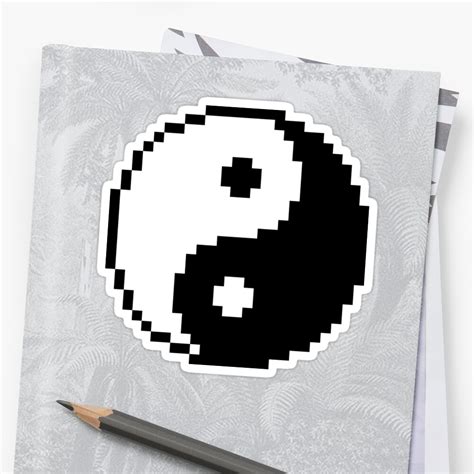Yin And Yang Pixel Art Sticker By Crampsy Redbubble