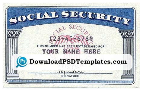 Any custom social security or social or cdn insurance card: Free blank fillable social security card template. SSN Template PSD - Social Security number PSD ...