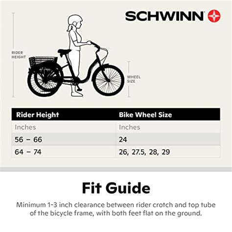 Schwinn Meridian Adult Tricycle Three Wheel Cruiser Bike 24 Inch