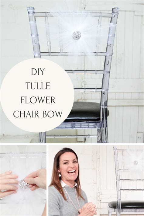 You can make them more appealing by covering them with fabric covers or bows. DIY Tulle Flower Chair Bow (With images) | Wedding chair ...
