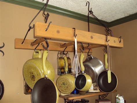 Items similar to Vintage Ladder Pot Rack with Hand Forged Wrought Iron
