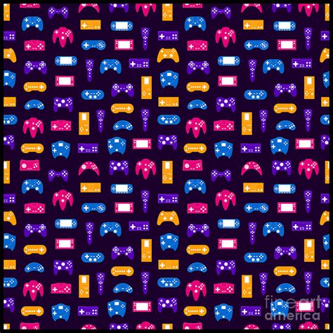Video Games Pattern Gaming Console Computer Play Digital Art By Mister