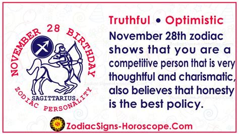 November 28 Zodiac Sagittarius Horoscope Birthday Personality And