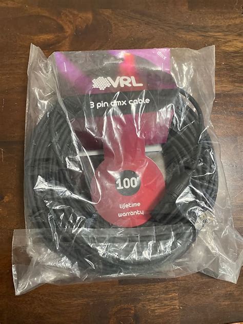 Vrl 3 Pin Dmv Cable 100ft Black Reverb