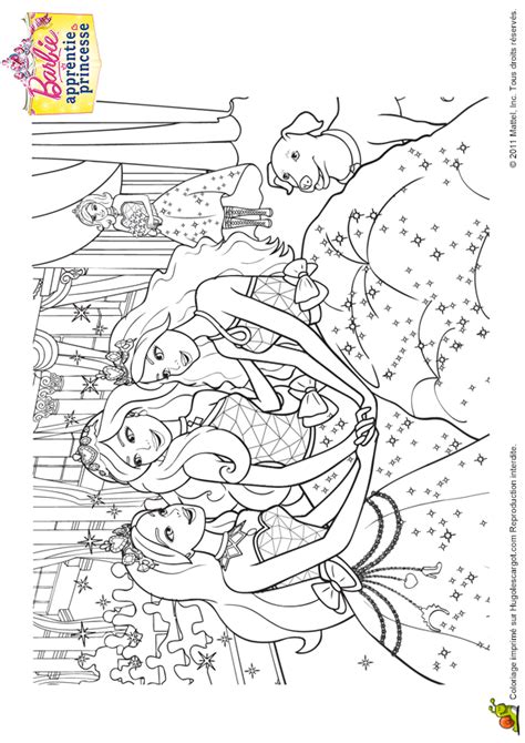 Coloriage Barbie Apprentie Princesse Sur Hugolescargot Com Barbie