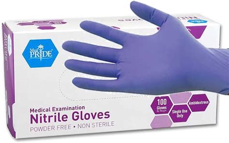 medpride powder free nitrile exam gloves medium box 100 uk business industry