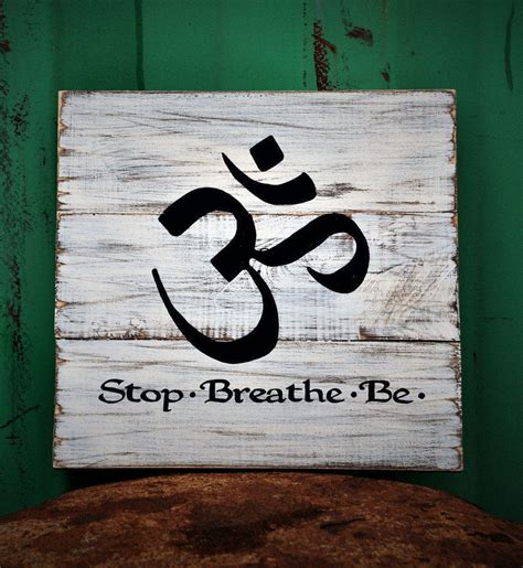 Breathe Wood Signyoga Studio Decorinspirational Sayingspiritual Sign