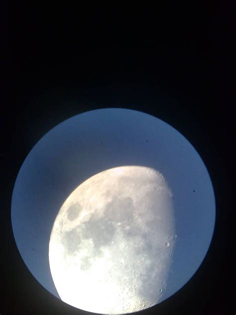 The Moon The Moon Through Telescope And Camera Mobile Phon Flickr