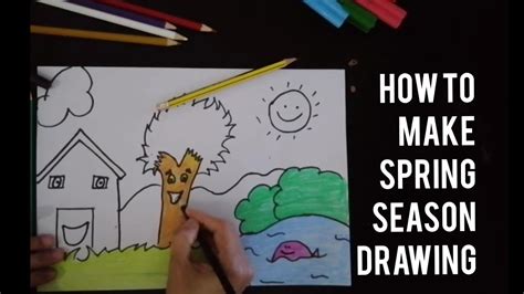 How To Make Spring Season Drawing Easy Drawing For Kids Youtube