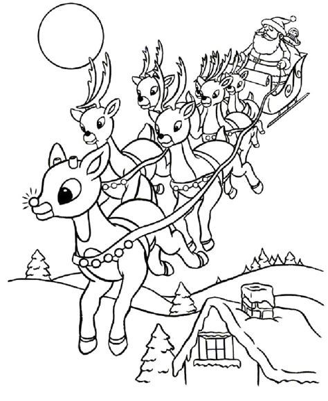 Santa Claus Reindeer Coloring Pages Coloring Pages
