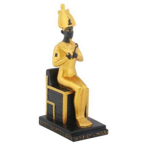 Sitting Osiris Egyptian God Statue Is 7 Inches High In Black And Gold