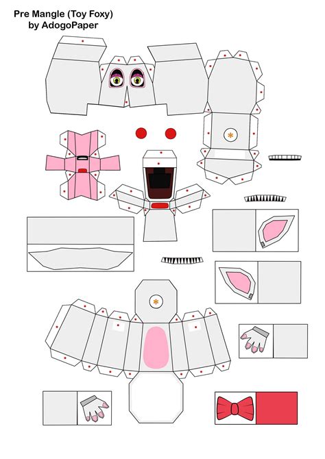 Five Nights At Freddys 2 Pre Mangle Papercraft P1 By Adogopaper On