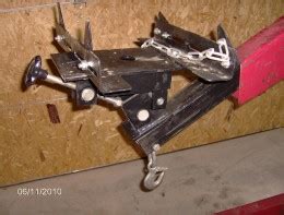 Homemade transmission jack constructed from two lengths of round steel tubing, one sized to fit workbench plans on wheels woodworking plans blueprints download diy wood boilerwoodworking. Homemade Transmission Adaptor for Cherry Picker