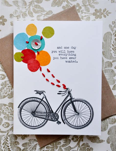 Verses for cards has lots of free verses and free poems for handmade greeting cards. Birthday Card Handmade Greeting Card Bicycle Balloons