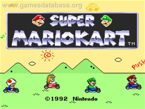 Super Mario Kart Nintendo Snes Artwork Title Screen