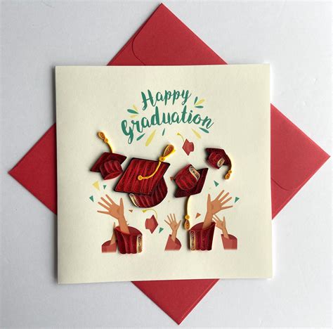 Graduation Quilling Card Art Paper Greeting Card Quilling Etsy